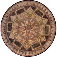 Circular Geometric Mosaic  Stone Art Tile Medallion- Sabrina   252375008876